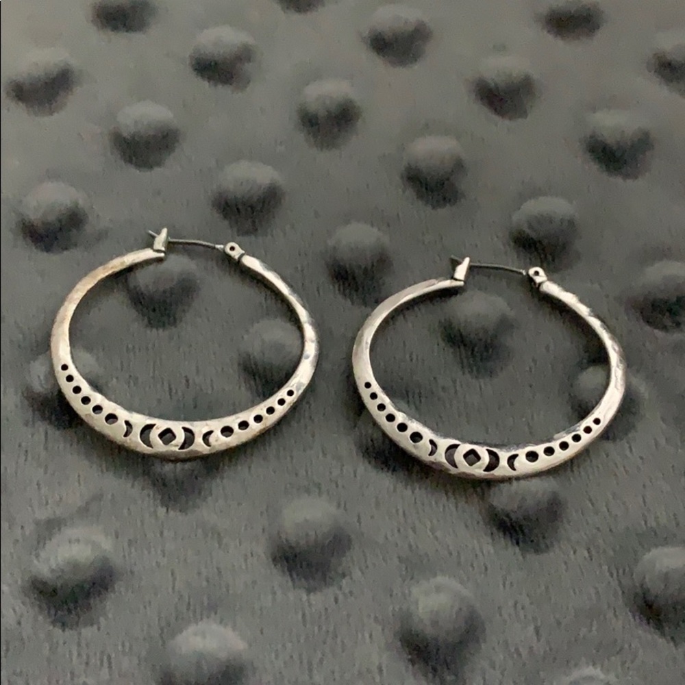 Lucky Brand Geometric Sterling Silver Hoops ✨